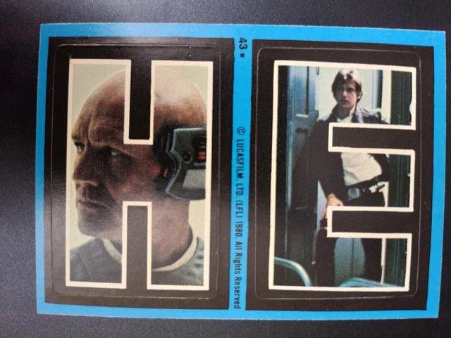 Topps Original 1980 Empire Strikes Back Lobot Han STICKER card #43