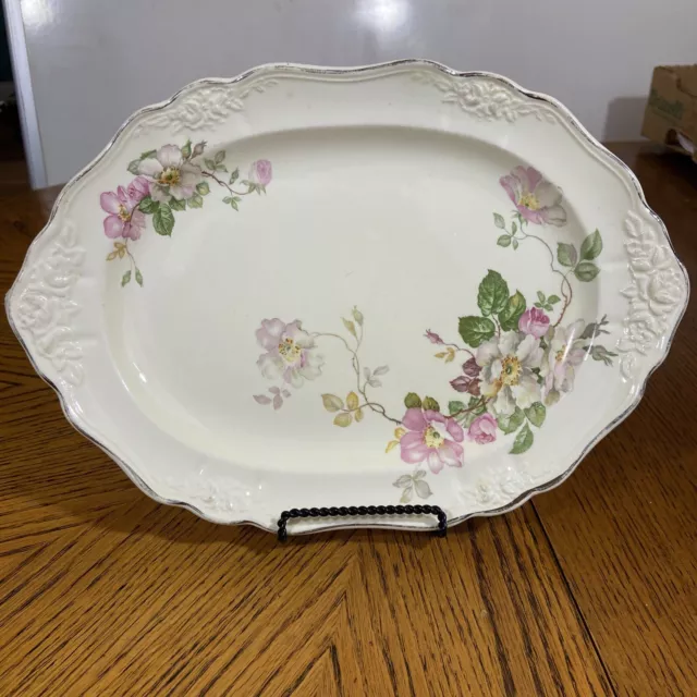 Vintage Taylor Smith Taylor “Wild Briar Rose” Serving Platter