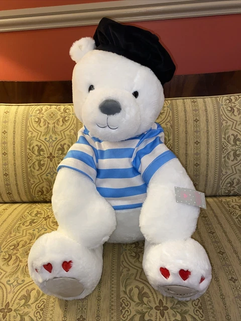 EXTRA LARGE CUDDLY Polar Bear Toy Simply Soft French Love Valentine