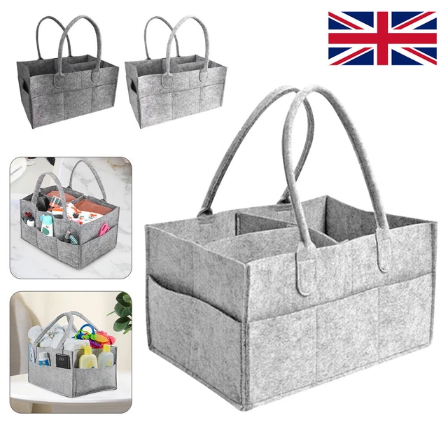 Baby Diaper Organizer Storage Box Caddy Felt Changing Nappy Kids Carrier Bag UK