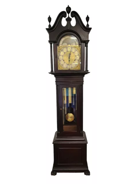 Antique 1920's Solid Mahogany "Bawo & Dotter" 6 Tube Chiming Grandfather Clock