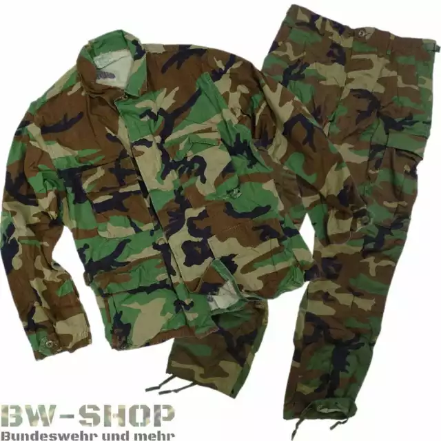 Original Us Army Jacke / Hose Bdu Woodland Armee Feldhose / Feldbluse Trousers