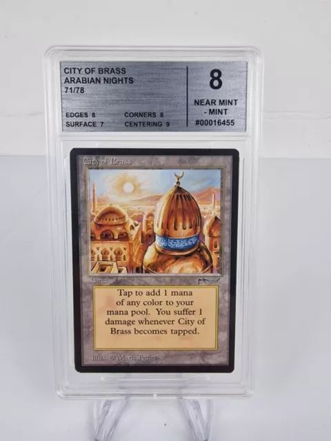 Magic The Gathering CITY OF BRASS Arabian Night Nm - Mint 8 Degree Psa BGS MTG 