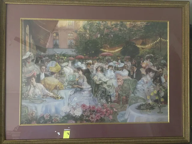 Le Diner a l'Hotel Ritz" Paris 1904 Print on Genuine Canvas