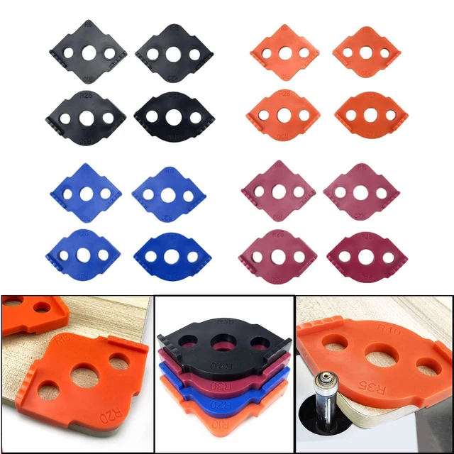 4 PIECES ROUTER Corner Radius Jig Quick Release Table Work Top Trimming ...