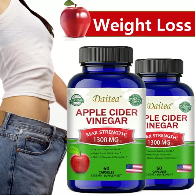 Apple Cider Vinegar ACV Weight Loss Capsules to Burn Fat for Energy