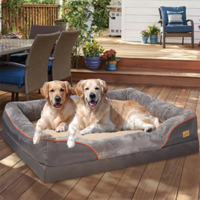 Jumbo Large Dog Bed Memory Foam Orthopedic Fully Bolster Pet Calming Bed Nest