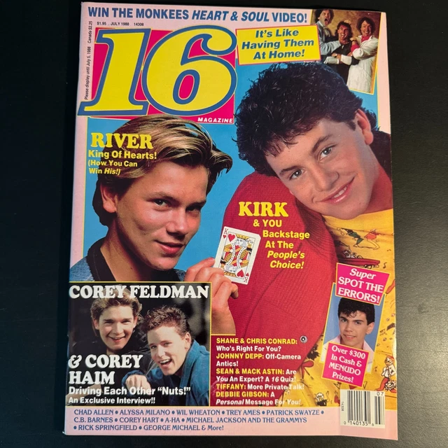 16 TEEN MAGAZINE July 1988 River Phoenix, Tiffany, G. Michael, Depp MINT £26.33 PicClick UK