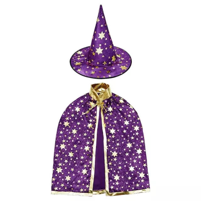 Costume da Strega di Halloween,Costume da Mago con Cappello da Mago Mantello p