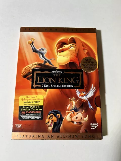 The Lion King (DVD, 2003, 2-Disc Set, Platinum Edition)