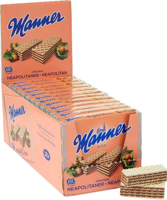 Manner Original Neapolitaner Wafers 75 g (Pack of 12)