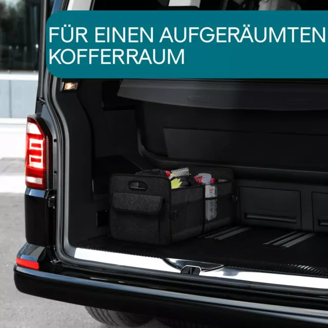 Kofferraumtasche Auto Organizer Kofferraum Aufbewahrungsbox Klett Tasche schwarz 3