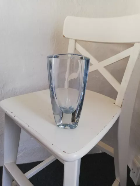 Vase Glas signiert Holmegaard Per Lütgen hellblau