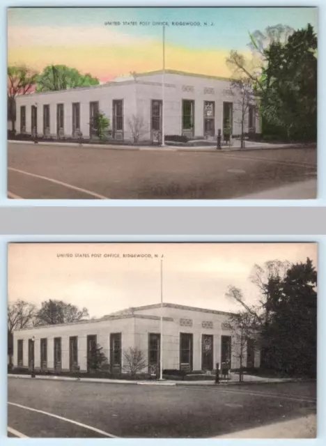 2 Postcards RIDGEWOOD, New Jersey NJ ~ POST OFFICE Bergen County c1940s 2 Postcards RIDGEWOOD, New Jersey NJ ~ POST OFFICE Bergen County c1940s