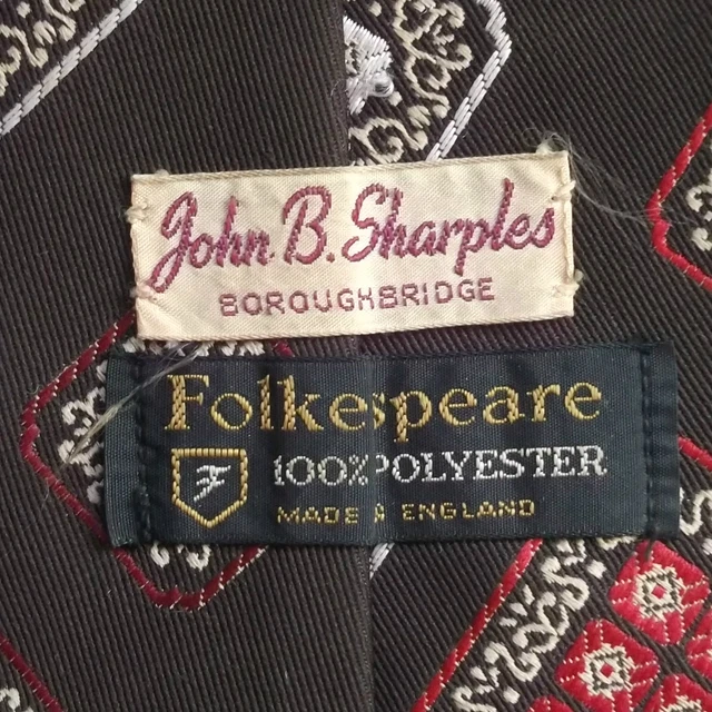 Tie Necktie Mens Vintage Retro Wide JOHN B SHARPLES BOROUGHBRIDGE