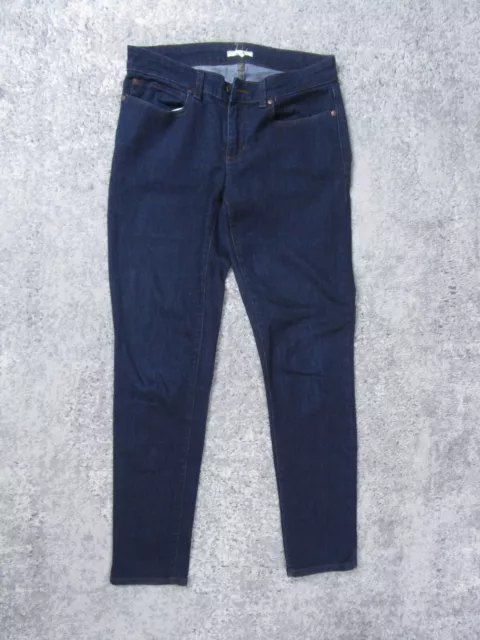 Eileen Fisher Jeans Womens 8P Skinny Petites Blue Slim Denim Pants Dark Wash