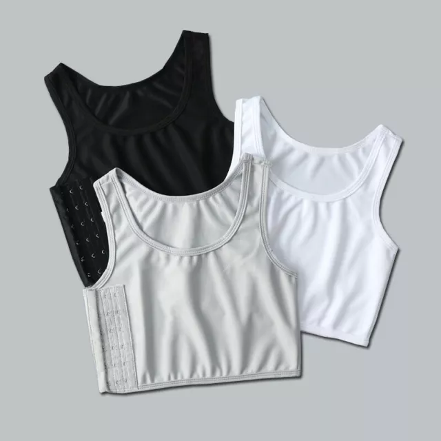 Women Les Tomboy Top Bra FTM Chest Breast Binder Buckle Vest