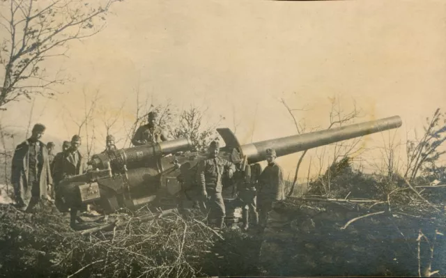 K.u.K. 15cm Kanone / Geschütz – Marinekanonenbatterie 1917 – Foto 1.Weltkrieg