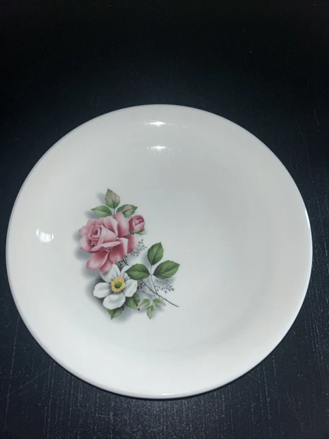 Grande Cocotte Ronde Arcopal Opaline – Blanc – Motif Fleur Bleu & Rose – Vintage
