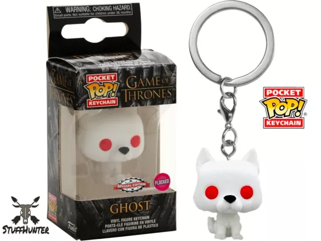 Funko Pop! Jeu De Thrones Ghost - Floqué Porte-Clé Porte-Clés - Neuf