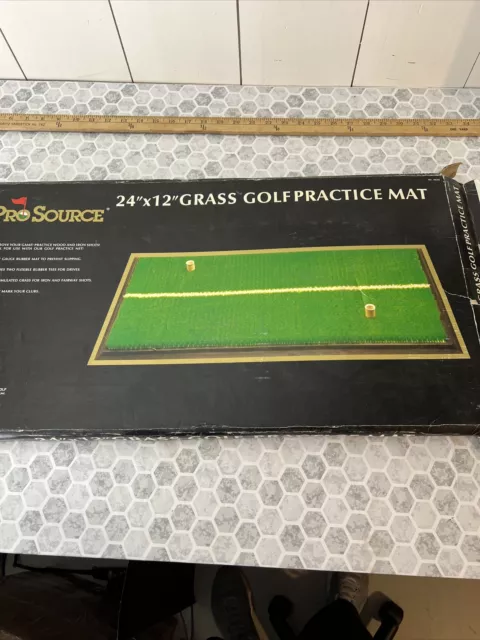 Golf Practice Mat 24”x12” Pro Source Simulated Grass Tee Heavy Rubber Base