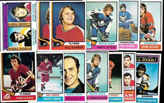 1974-75 Topps 74-75 Nhl Hockey Card 1-132 + Error See List