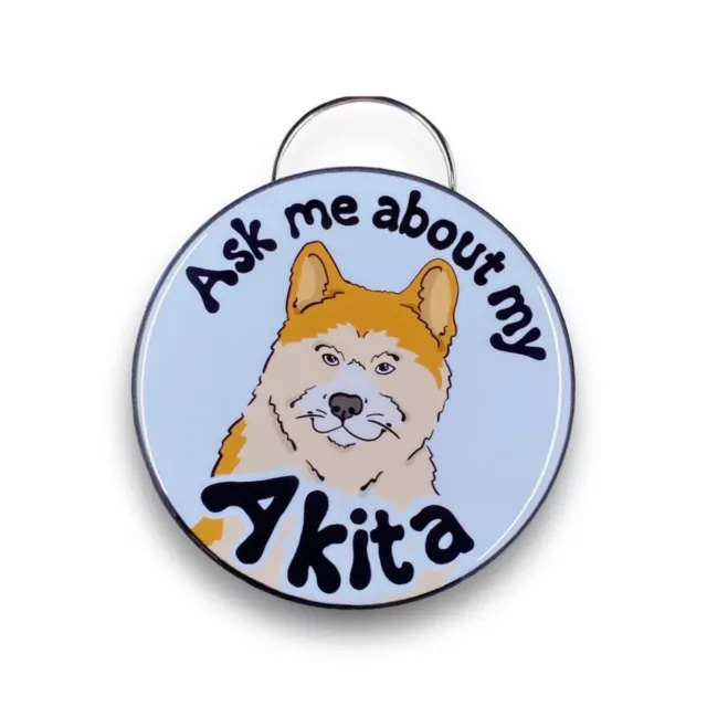 Akita Bottle Opener Keychain Ask Me About My Dog Accessories Pet Portrait Gift