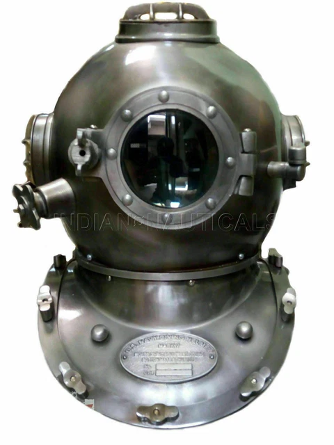 Casque de plongée sous-marine en laiton et acier, finition