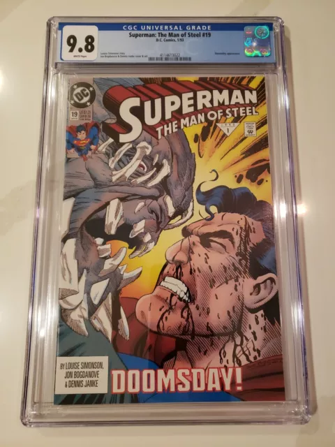 Superman Man of Steel 19 CGC 9.8, DC Comics 1993 Doomsday