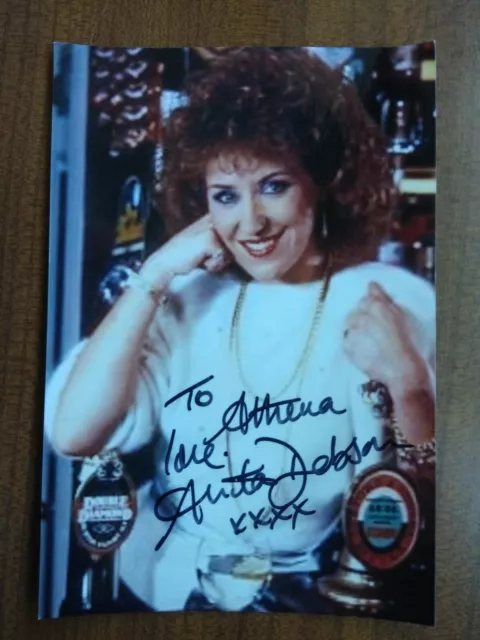 ANITA DOBSON *Angie Watts* EASTENDERS HAND SIGNED AUTOGRAPH FAN CAST PHOTO