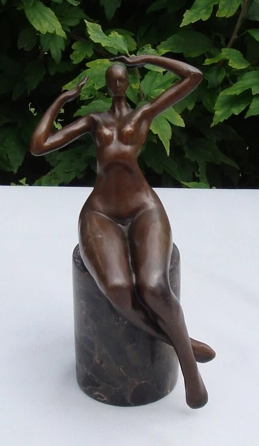 Estatua Damisela Sexy Moderno Estilo Bronce sólido Firmado