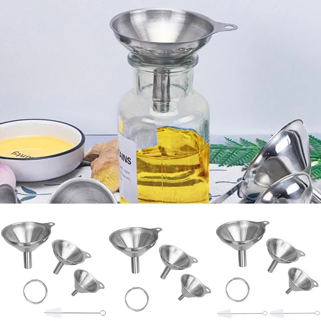 Embudo de acero inoxidable compacto y que ahorra espacio para soluciones de almacenamiento