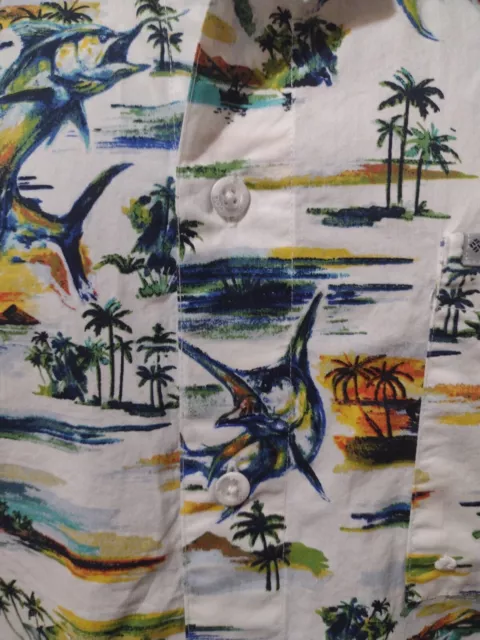 MEN'S COLUMBIA PFG Hawaiian Tropical Beach Short Sleeve Shirt Large L ...