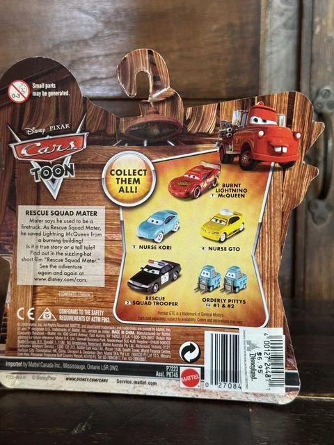 DISNEY PIXAR CARS TOON - BURNT LIGHTNING MCQUEEN Rescue Squad Mater 1: ...