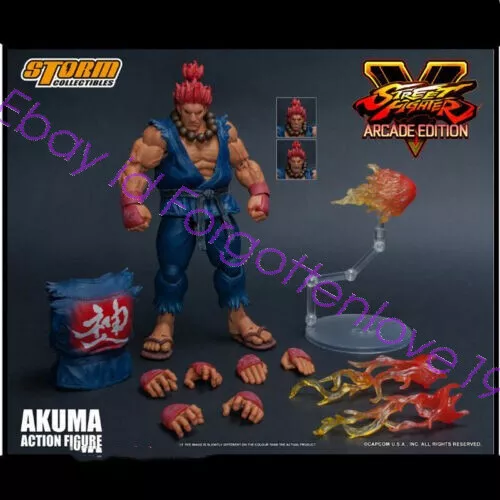 Storm Toys Street Fighter Akuma Action Figure Gouki Model In Stock 1/12 Red Hair