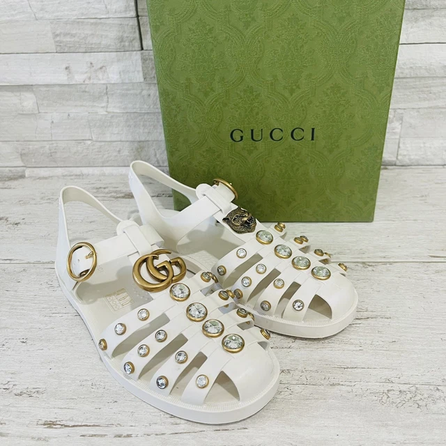 Gucci rubber crystal sandals online