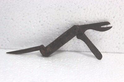 Iron Pocket Knife Wooden Handle Old Antique Vintage Home Decor Collectible PV-85
