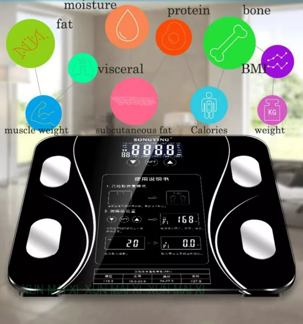 Libra digital para personas hasta 180 kg báscula corporal báscula de baño con pantalla LCD
