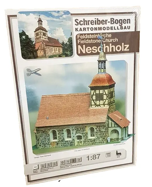 + KARTONMODELLBAU Feldsteinkirche NESCHHOLZ   SCHREIBER-BOGEN 813 Spur H0