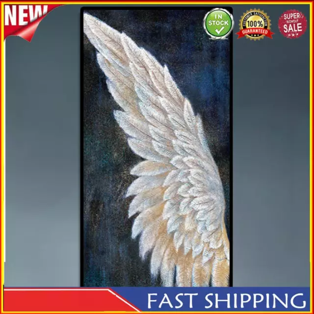 Full Square Diamond Painting White Angel Wings Rhinestone Mosaic Home Wall Craft