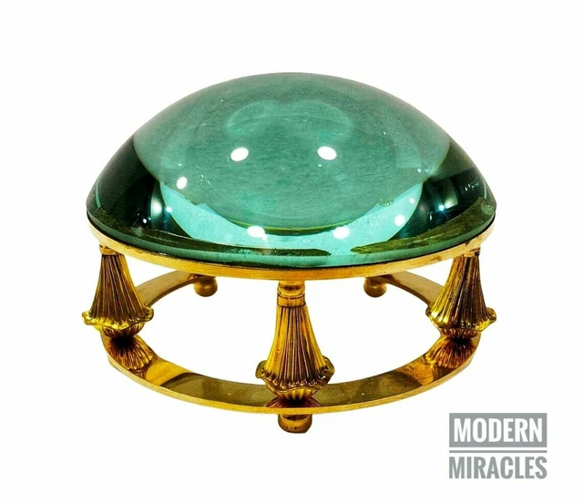 ANTIQUE MARINE NAUTICAL Brass Magnifying Glass Desk Magnifier/Paper