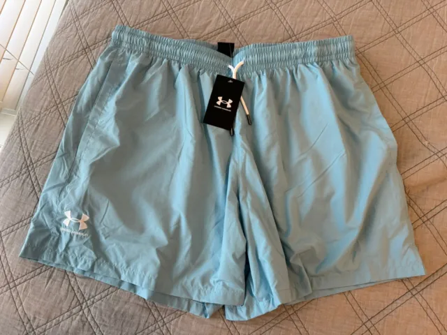 NEW Under Armour Light Blue  Woven Volley Shorts($45)-size XL