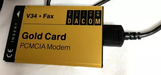 Vintage Psion Dacom V34 + Fax PCMCIA Modem Gold Card