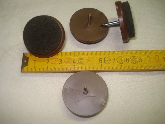 Lot De 8 Patins Glisseurs Amortisseurs Nickelés - 36 Mm à Visser - Pour Meubles Et Appareils