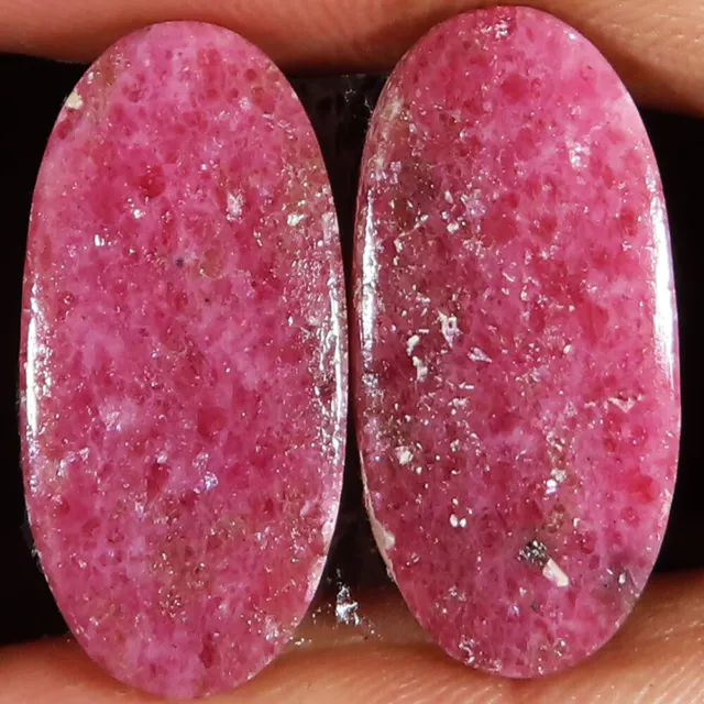 49.35 Cts Natural Pink RHODONITE Pair Oval Cabochon Gemstone 13x27x4 mm gt-111