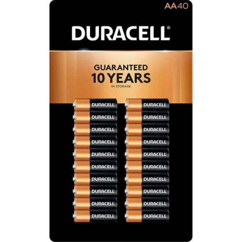 Duracell AA Alkaline Batteries (40-Pack) Long-Lasting Power for Everyday Devices