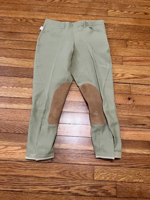 Tailored Sportsman Ladies Trophy Hunter Breeches - Low-Rise Side Zip GREEN 16R