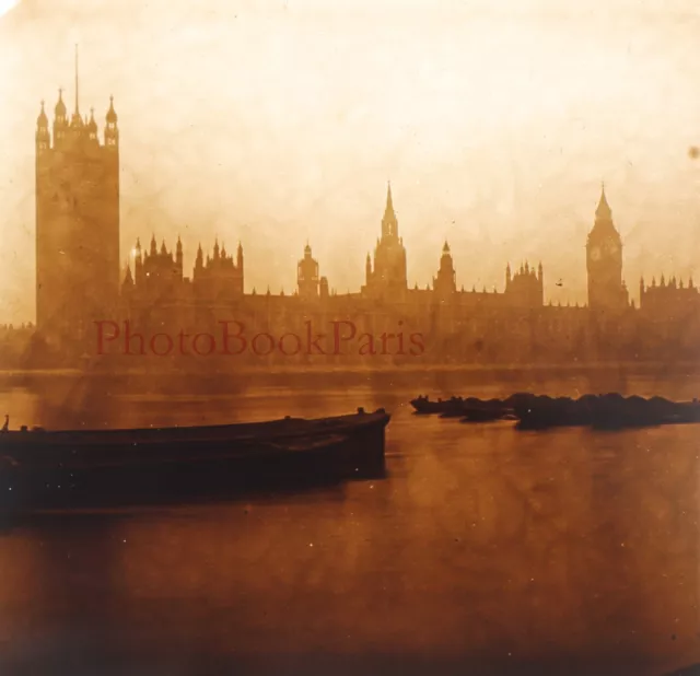 Großbritannien UK London Westminster c1900 Foto Platte De Verre Stereo Vintage