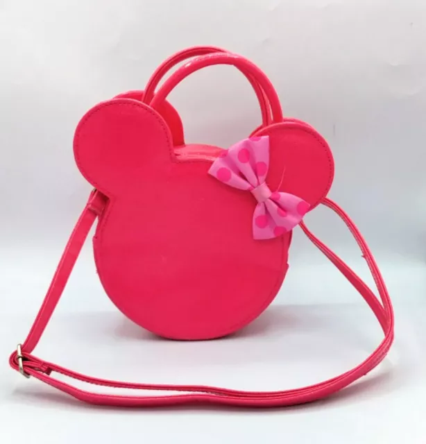 Disney  Minnie Mouse Crossbody Purse Hot Pink Glitter Bow Ears