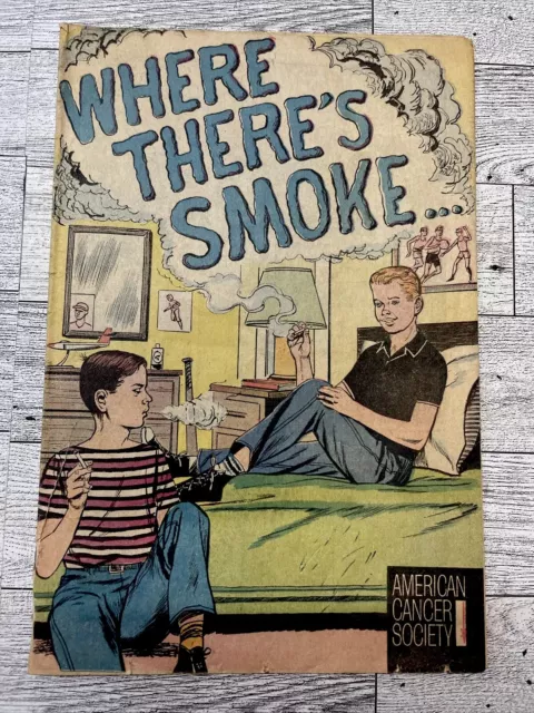 WHERE THERE'S SMOKE Comic Book GIVEAWAY PROMO AMERICAN CANCER SOCIETY 1965